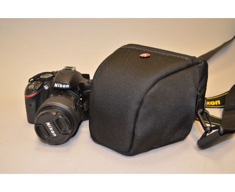 A Nikon D3200 DSLR Camera, serial no 7510125, powers up, body VG with AF-S Nikkor 18-55mm f/3.5-5.6 lens, serial no 222244289