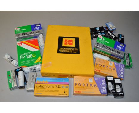Unused Modern Camera Film, including Fujichrome Astia, Fujichrome Provia, Fuji Instant Color, Kodak Portra, Kodak Ektachrome,