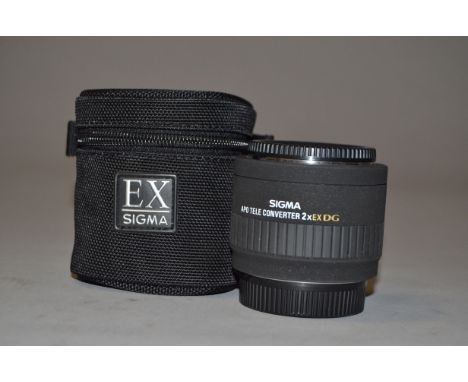 A Sigma APO Tele Converter 2x EX DG, for Nikon AF D mount, barrel VG, scratches on tripod foot, elements F-G, fungus, in make