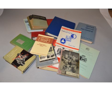 A Collection of Camera Books and Catalogues, including Pullen Photographic and Olympus OM trade catalogues, Graphic Graflex P