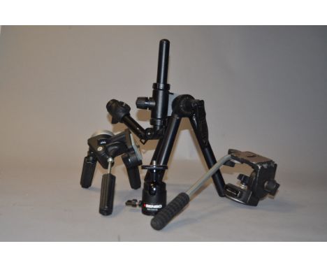 A Uni-Loc Table Tripod and other Tripod Heads, including a Uni-Loc System 1700 table tripod, a Manfrotto Model #128 pan &amp;