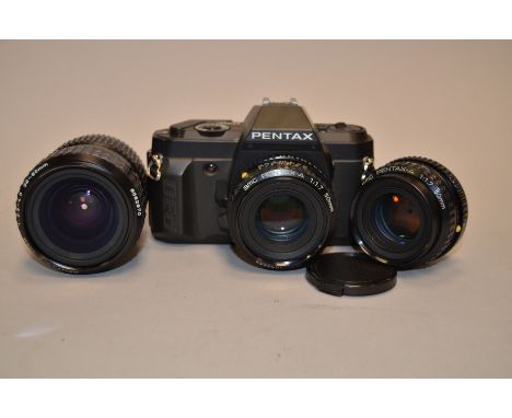 A Pentax P30n SLR Camera Outfit, including a Pentax P30n SLR body, serial no 4848493, shutter working, Pentax-A 50mm f/1.7 le