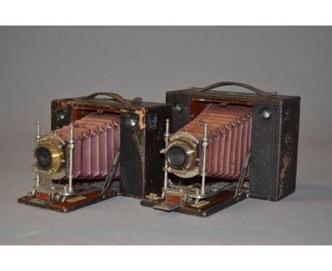 A No 3 Cartridge Kodak Camera and a No 4 Cartridge Kodak Camera, No 3, serial no ?209, condition P, strap broken, front cover