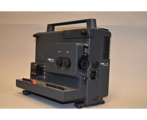 A Bauer T600 Stereosound Super 8 Sound Cine Film projector, serial no 729-14*9, 15V 150W lamp, twin track stereo, motor runs,