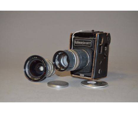 A Kalimar Six Sixty Roll Film SLR Camera Outfit, serial no FT88369, shutter working, body F, some lifting to leatherette, wit