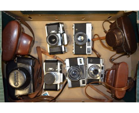 A Group of 35mm Cameras, including a Wirgin Edixa Prismaflex SLR with Edixa-Auto-Cassaron 50mm f/2.8 lens, a Wirgin Edixa Fle