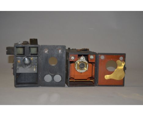 Two Falling Plate Cameras, one 3¼ x 4¼" with Beck Symmetrical Lens, and a British 3¼ x 4¼" camera
