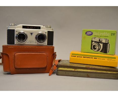 A Bell &amp; Howell TDC Stereo Colorist II Stereo Rangefinder Camera, serial no 20164, made in Germany, body VG, two Rodensto