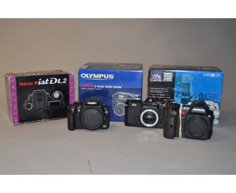 Digital SLR and Compact Cameras, Canon 350D body, Minolta Dimage 7, Olympus E=1, Pentax *ist D L2, Olympus Camedia C-5060, As