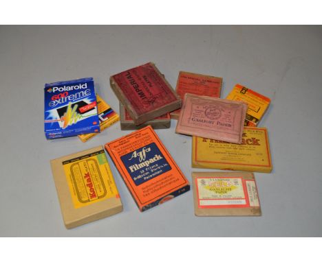 A Selection of Boxes of Quarter Plate Film, including a Kodak Film Pack, a Pack of Kodak Plates, Imperial Special Rapid Plate
