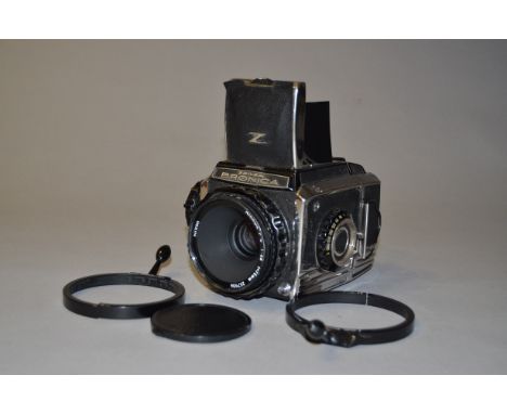 A Zenza Bronica S2A Roll Film SLR Camera, serial no CB 166630, shutter not working, body F, with Nikkor-P C 75mm f/2.8 lens s