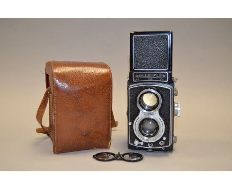 A Rolleiflex New Standard Roll Film TLR Camera, serial no 817099 with Tessar 7.5cm f/3.5 lens, Compur-Rapid shutter working c