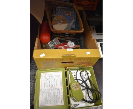 A selection of garage and house hold tools also selection of dvds