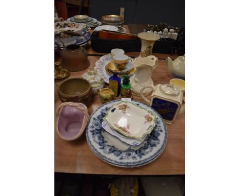 A selection of ceramics including hand decorated Noritake and local interest studio pottery by Don Glanville