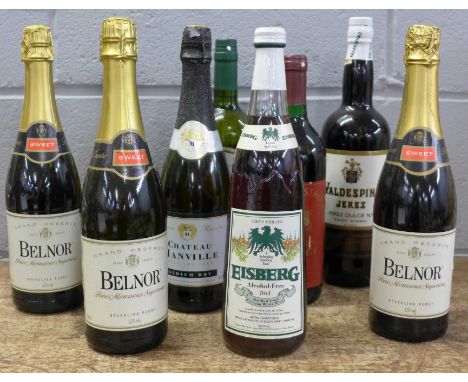 Nine bottles of wine including three sparkling 