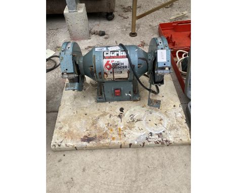 A CLARKE METAL WORK 6" BENCH GRINDER 