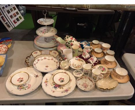 A SELECTION OF VINTAGE CHINA TO INCLUDE SOME PIECES OF PARAGON AND ROYAL WORCESTER. 