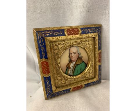 A FRAMED MINATURE PORTRAIT 