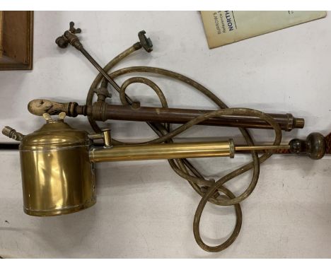 TWO VINTAGE BRASS FLY SPRAYERS 