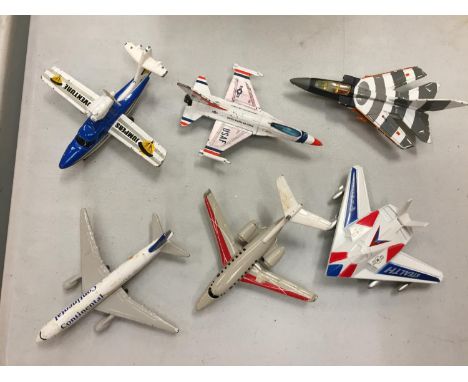 SIX DIE-CAST MATCHBOX AND MATTEL AEROPLANES 