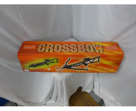 A BOXED UNUSED CROSSBOW, FOLDING ARMS, WIDTH 74CM 