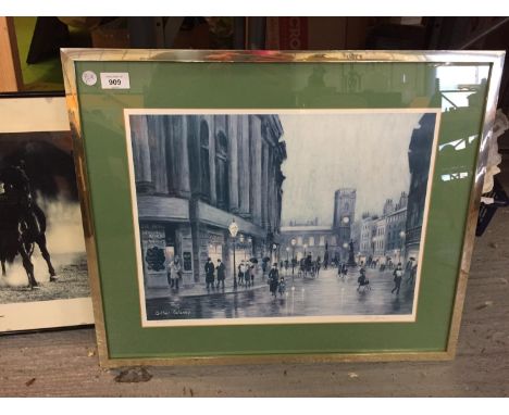 A FRAMED ARTHUR DELANEY PRINT 