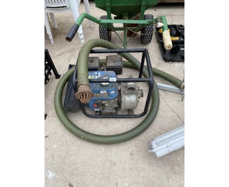 A POWER CRAFT ENGINE AND PUMP WITH LAY FLAT HOSE 