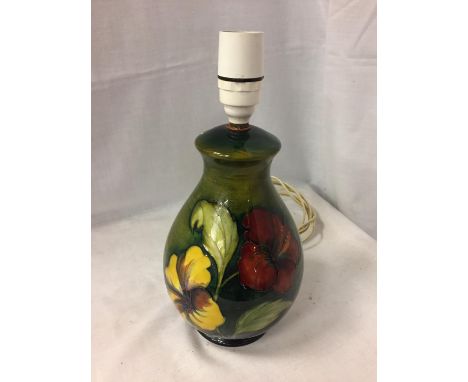 A MOORCROFT HIBISCUS LAMP BASE 