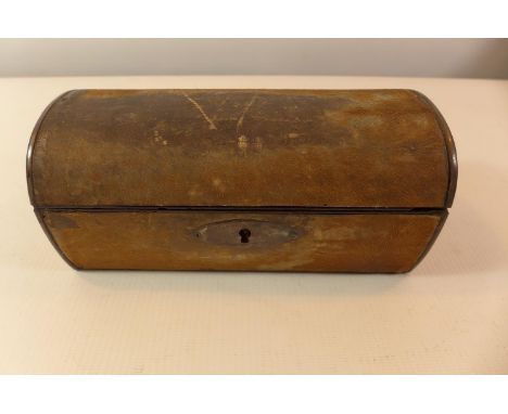 A NAPOLIONIC WAR PERIOD DOMED BOX WITH THE INSCRIPTION "LIEUTENANT ROBERT SPENS PARK 58TH REGIMENT MESSINA 25TH AUGUST 1810" 