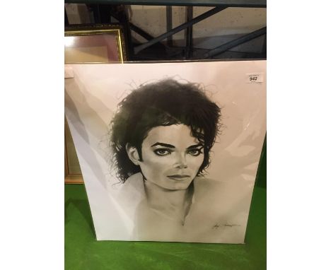 A BLACK AND WHITE SKETCH STYLE PICTURE OF MICHAEL JACKSON 