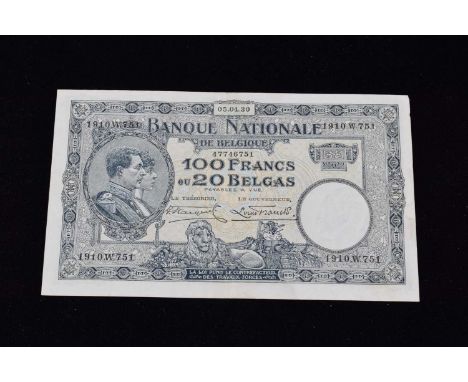 A collection of bank notes from Europe,  including examples from Albania, Austria, Belgium, Bohemia and Moravia, and Bosnia, 