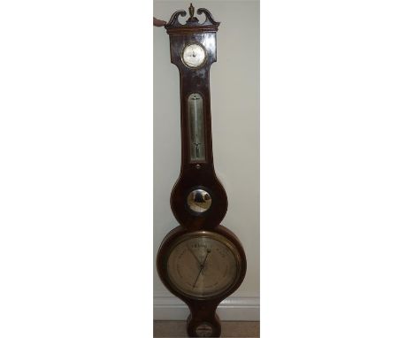 A mahogany banjo barometer by L & D Solcha, Hull. Height 97cm. 