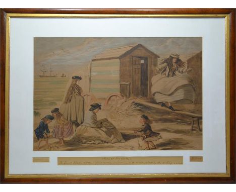 John Leech (British 1817-1864), Scene at Sandbach, The Female Blondin out done! Grand Morning Performance on The Narrow Plank