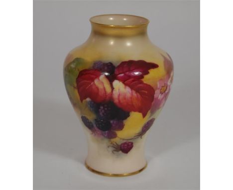 A Royal Worcester vase by Kitty Blake. Circa 1930. Shaped number 2491.