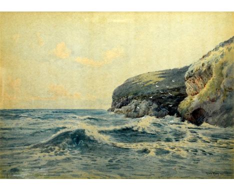 † Henry Moore RA (British, 1831-1895), a seascape, watercolour, signed and dated 1887, glazed and framed. 39cm x 54.5cm.