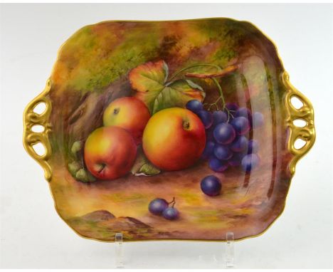 A Royal Worcester plate painted with a still life of fruit, signed H. Price. Printed marks. Diameter 28cm.