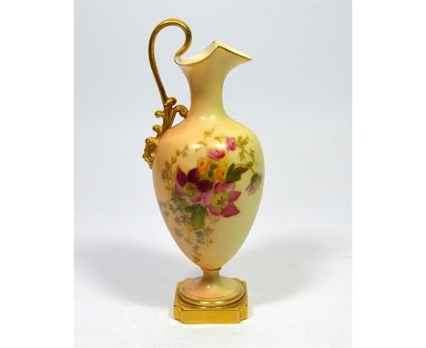 A Royal Worcester blush vase, with floral spray decoration, date code for 1908. Height 18.5cm.