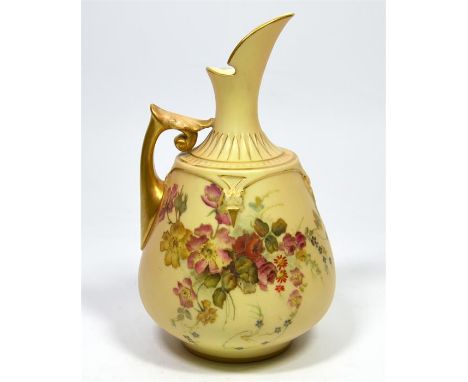 A Royal Worcester blush vase, with floral spray decoration, date code for 1895. Height 18cm.