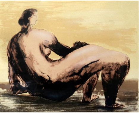 † Henry Moore OM, CH, FBA (British, 1898-1986), a reclining woman, lithograph 43 of 50, signed, framed and glazed. 41cm x 51c