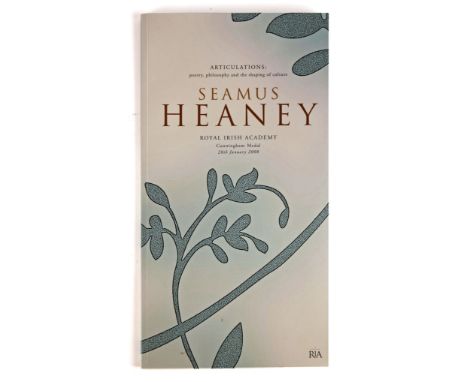 Heaney, Seamus. Articulations. Poetry, Philosophy and the Shaping of Culture. Signed limited edition. Royal Irish Academy, Du