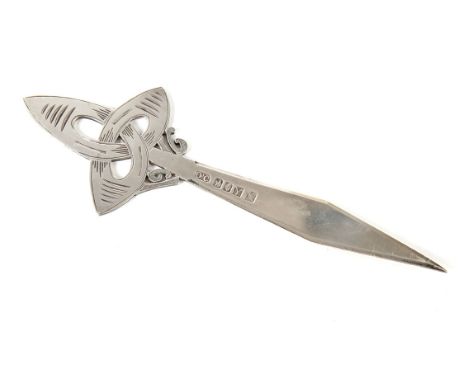 1966 Silver sword of light. An Irish silver Claidheamh Soluis paperknife, by Thomas O'Connor and Sons. Hallmarked for Dublin,
