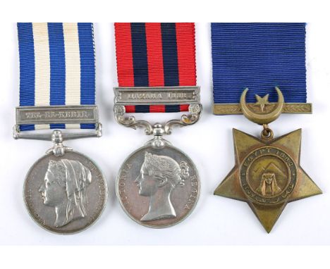 Group of three to Waterford native Private Collins, Royal Irish Regiment. Egypt Medal with Tel-el-Kebir clasp to 2437 Pte. J.