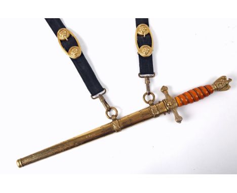 1938-1945 German M38 Kriegsmarine officer's uniform dagger named for Korvettenkapitän Claus Korth, Knights Cross recipient. T