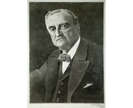 Joseph McEntee (19th/20thC) Irish John Redmond MP Pencil on paper, 26" x 19" (66 x 48cm) Signed.  A large scale portrait in p