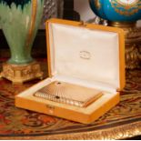 AN ANTIQUE RUSSIAN 14 CARAT SOLID GOLD AND SAPPHIRE MOUNTED CIGARETTE CASE