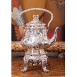 MAISON ODIOT: A MASSIVE 19TH CENTURY SOLID SILVER KETTLE