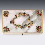 A FINE 19TH CENTURY FRENCH GOLD MOUNTED MOTHER OF PEARL ETUI SET C. 1870