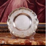 AN 18TH / 19TH CENTURY GERMAN OR SWISS SILVER AND PARCEL GILT TRAY