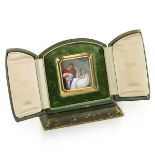 AN 18K GOLD AND ENAMEL EARLY 19TH CENTURY ICON RETAILED BY BULGARI