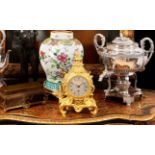 A FINE 1840'S ENGLISH GILT BRONZE MANTEL CLOCK BY HENRY BLUNDELL, LONDON